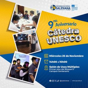 Afiche de la IX Aniversario de la Cátedra UNESCO